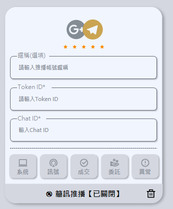 CTPro Telegram 簡訊推播設定