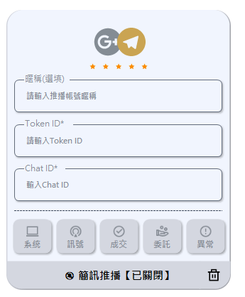 CTPro Telegram 簡訊推播設定